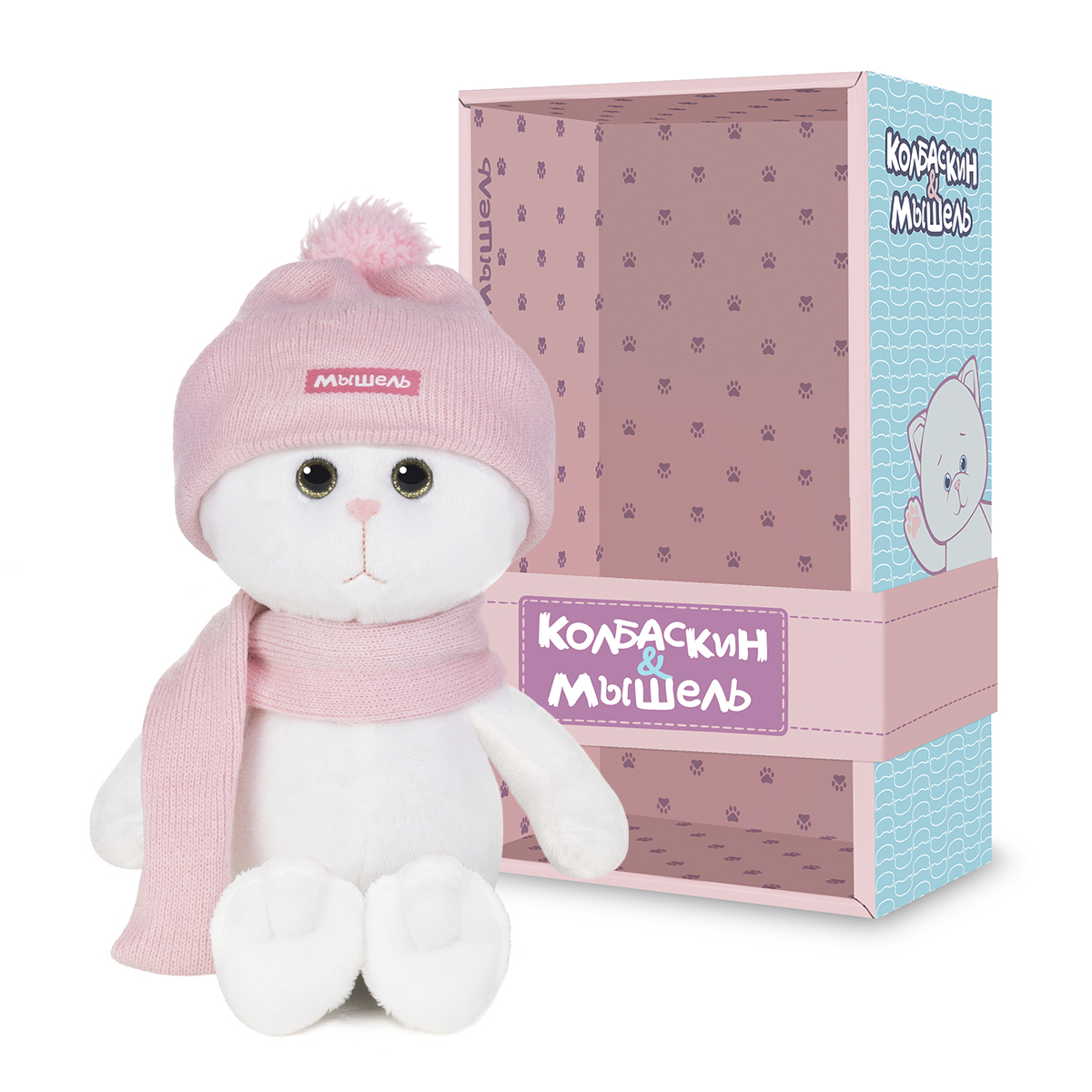 Игрушка мягкая Колбаскин и Мышель котик Колбаскин&Мышель 20 см - фото 1