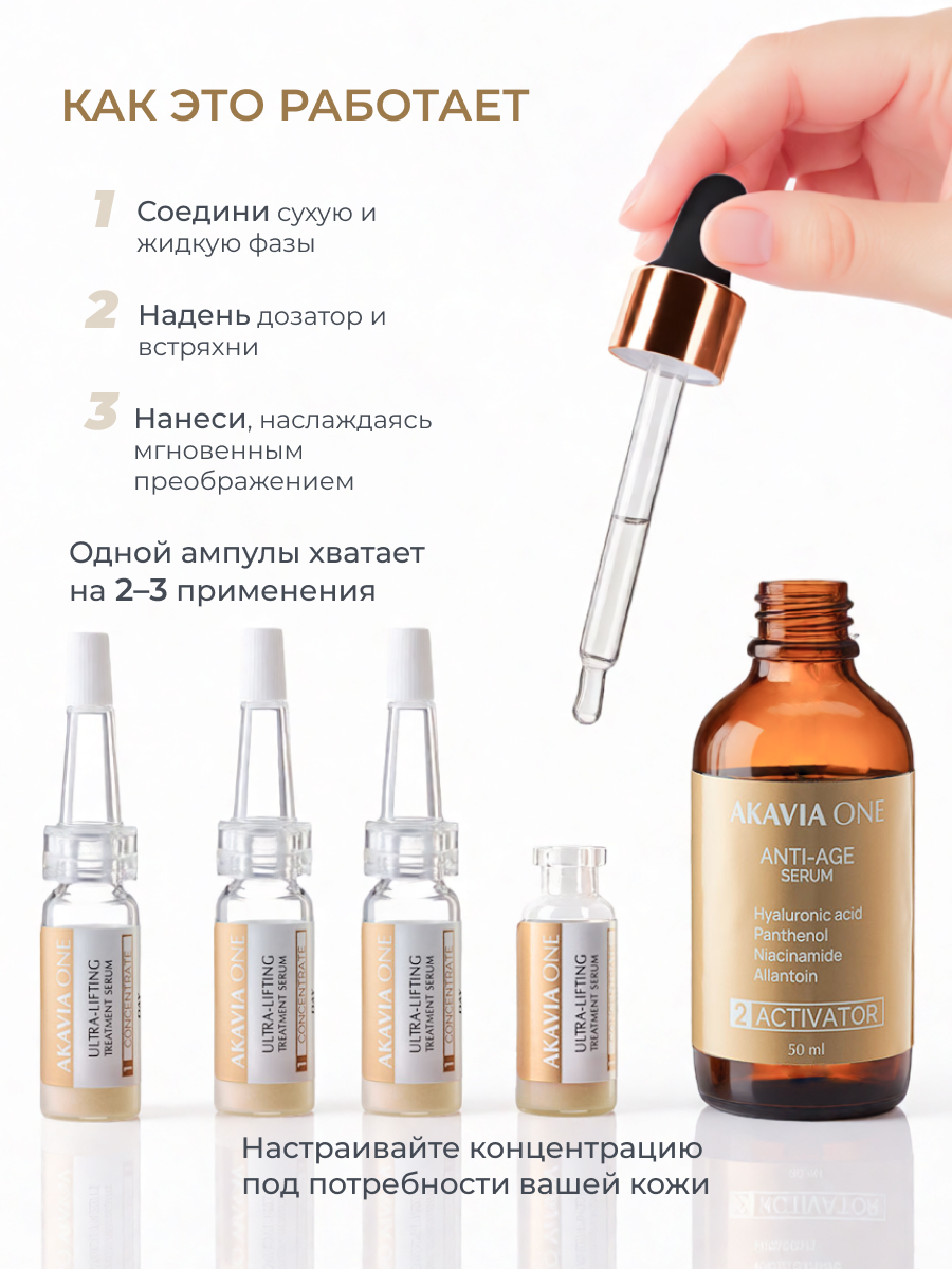 Сыворотка АКАВИЯ ONE Для лица Дневная От морщин - фото 9