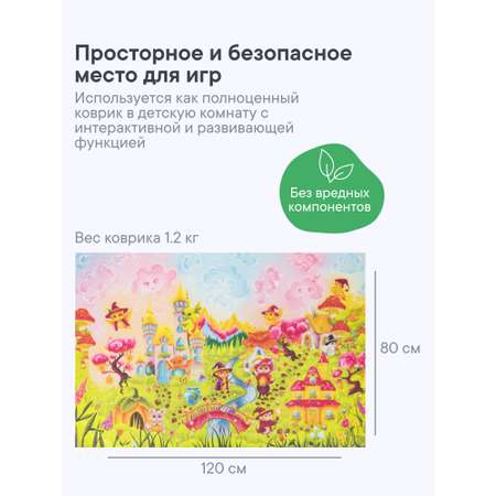 Коврик игровой для детей \"Познавайка\" 80х120 см с принтом (Пухляндия)