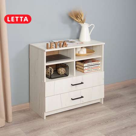 Комод Бостон LETTA с ящиками полками Дуб крафт белый 750х740х334