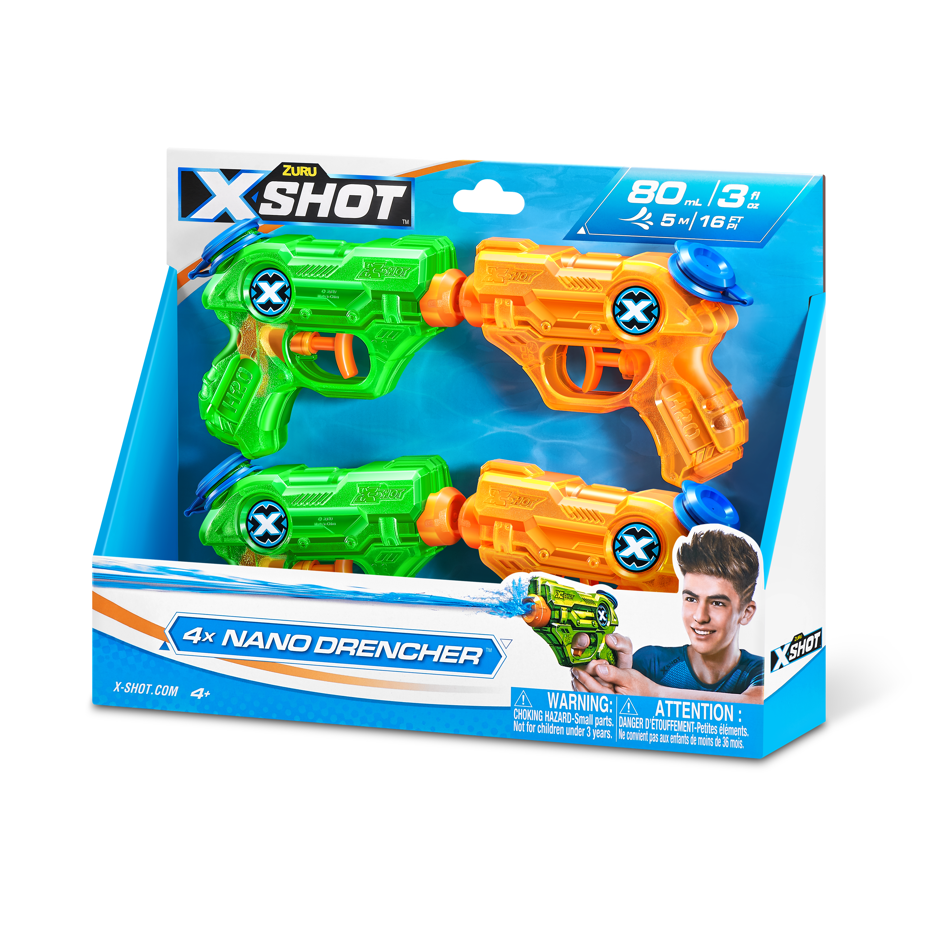 Бластер водный Zuru XSHOT  Water Nano Drencher 4 штуки - фото 6