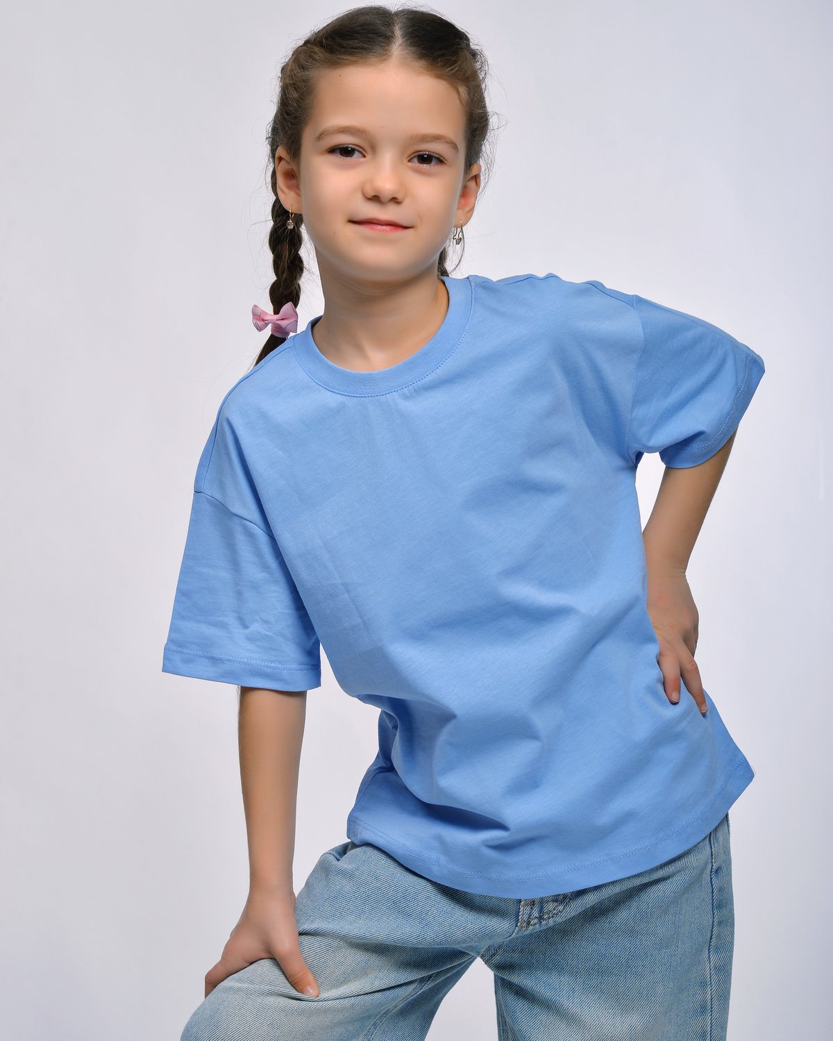 Футболка STELLA MODA 11601._голубой - фото 9