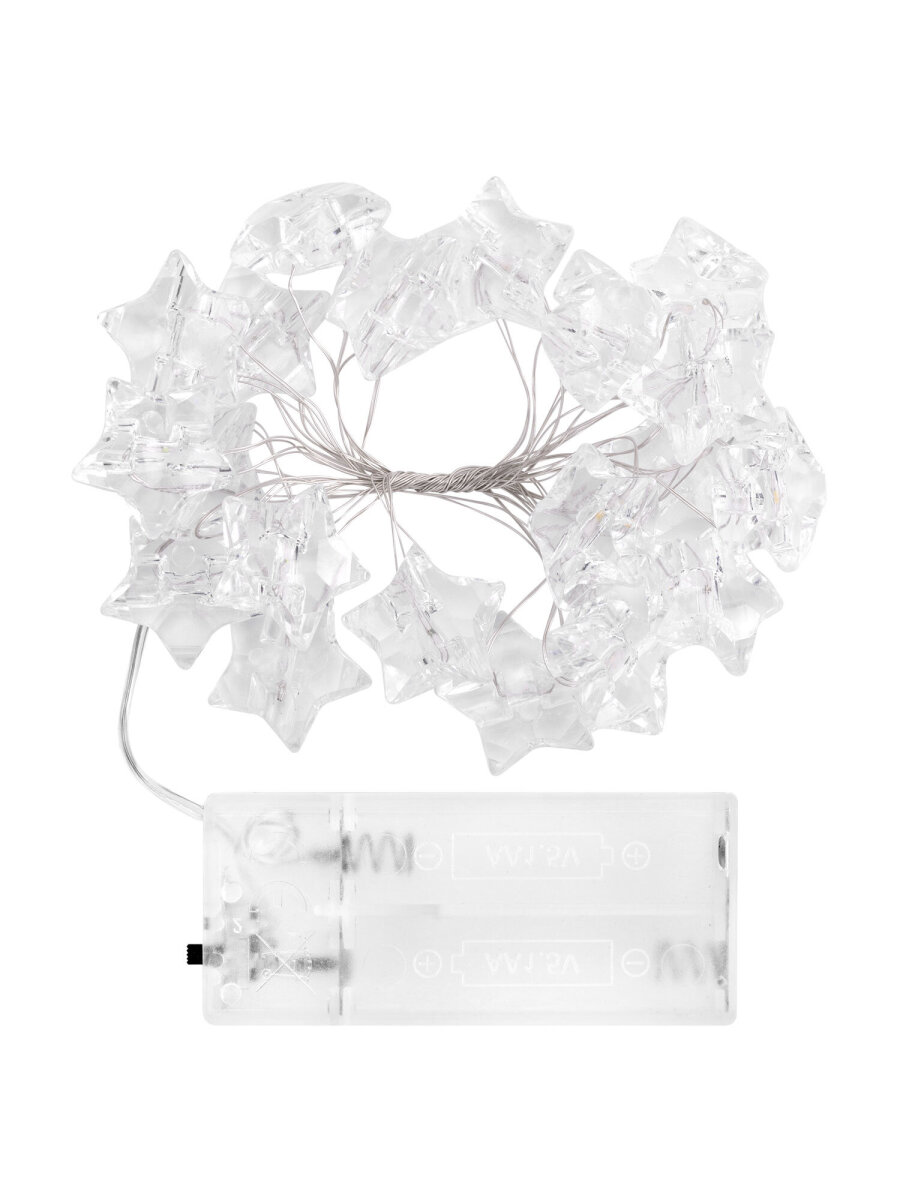 Гирлянда нить новогодняя Золотая сказка интерьерная для дома и на елку 2 м светодиодная на батарейках Звезды - фото 7