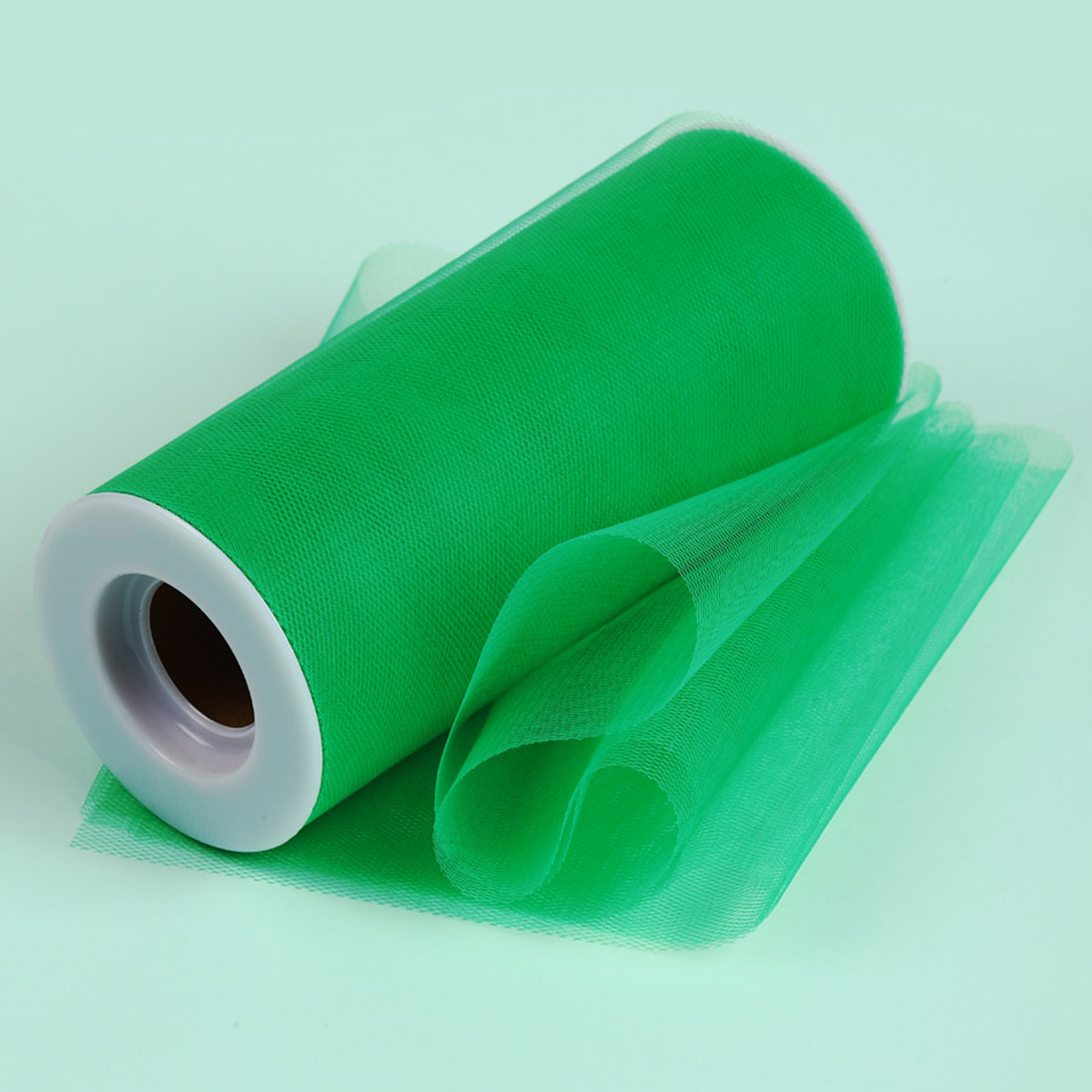 Фатин в шпульках TBY средней жесткости ширина 150 мм уп.22.86м ярко-зеленый - фото 1