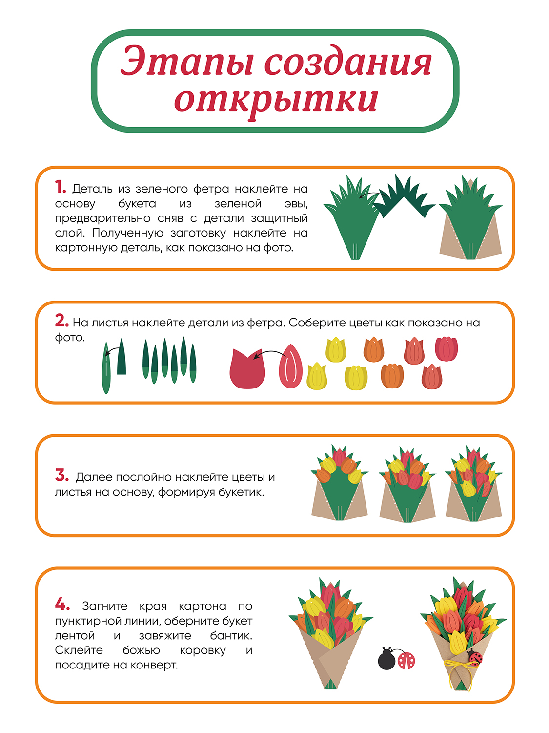 Набор для творчества Santa Lucia аппликация Букет тюльпанов - фото 4