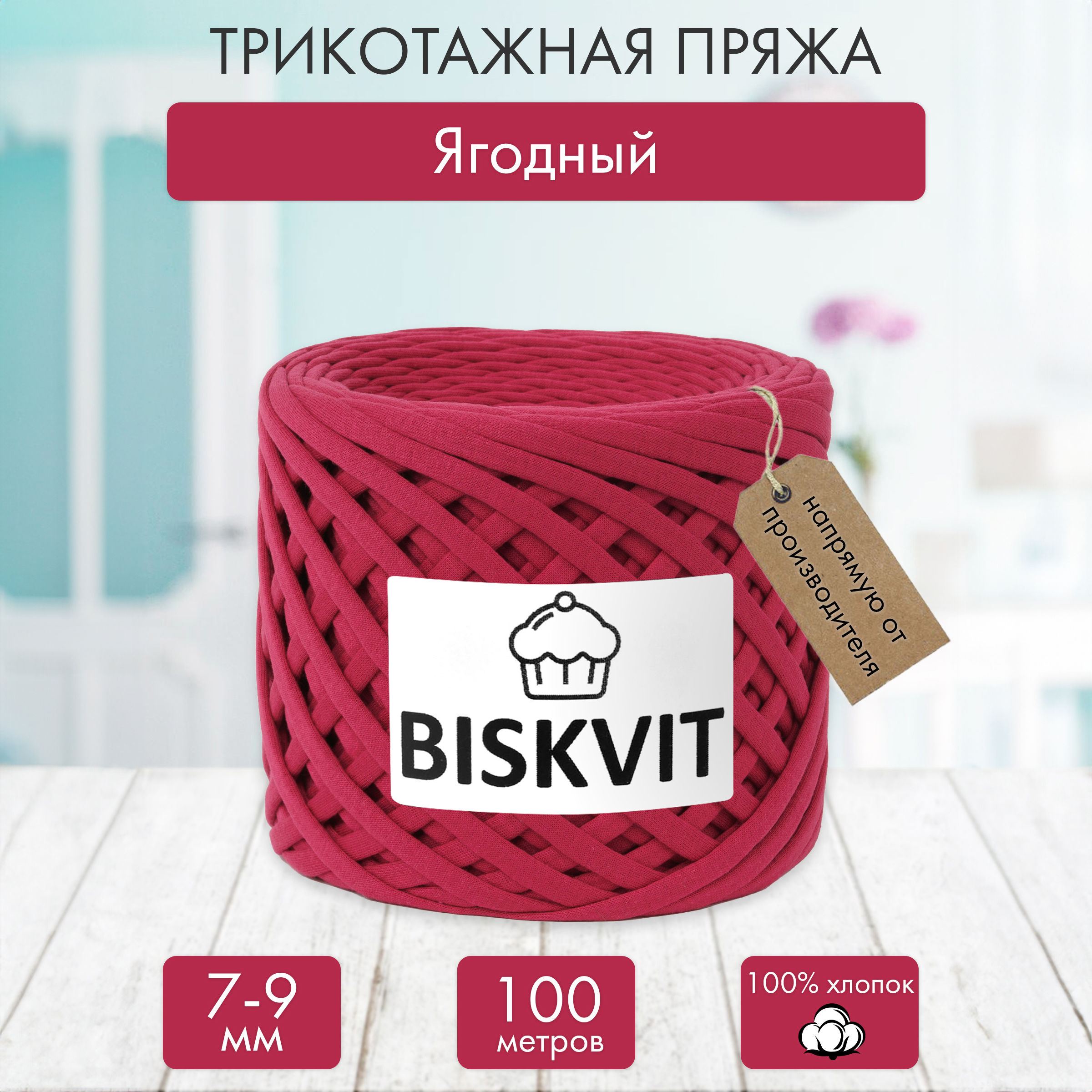 Трикотажная пряжа BISKVIT Ягодный - фото 1