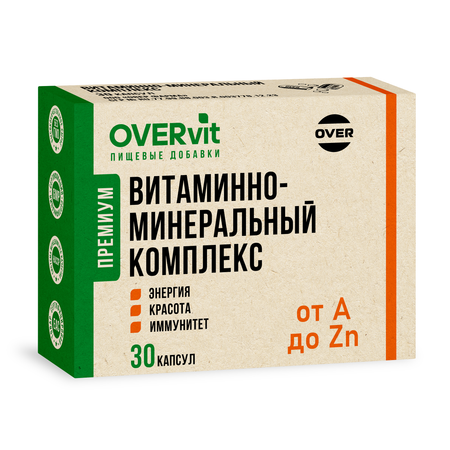 Витаминно-минеральный комплекс OVER Витамины для красоты и здоровья 30 капсул