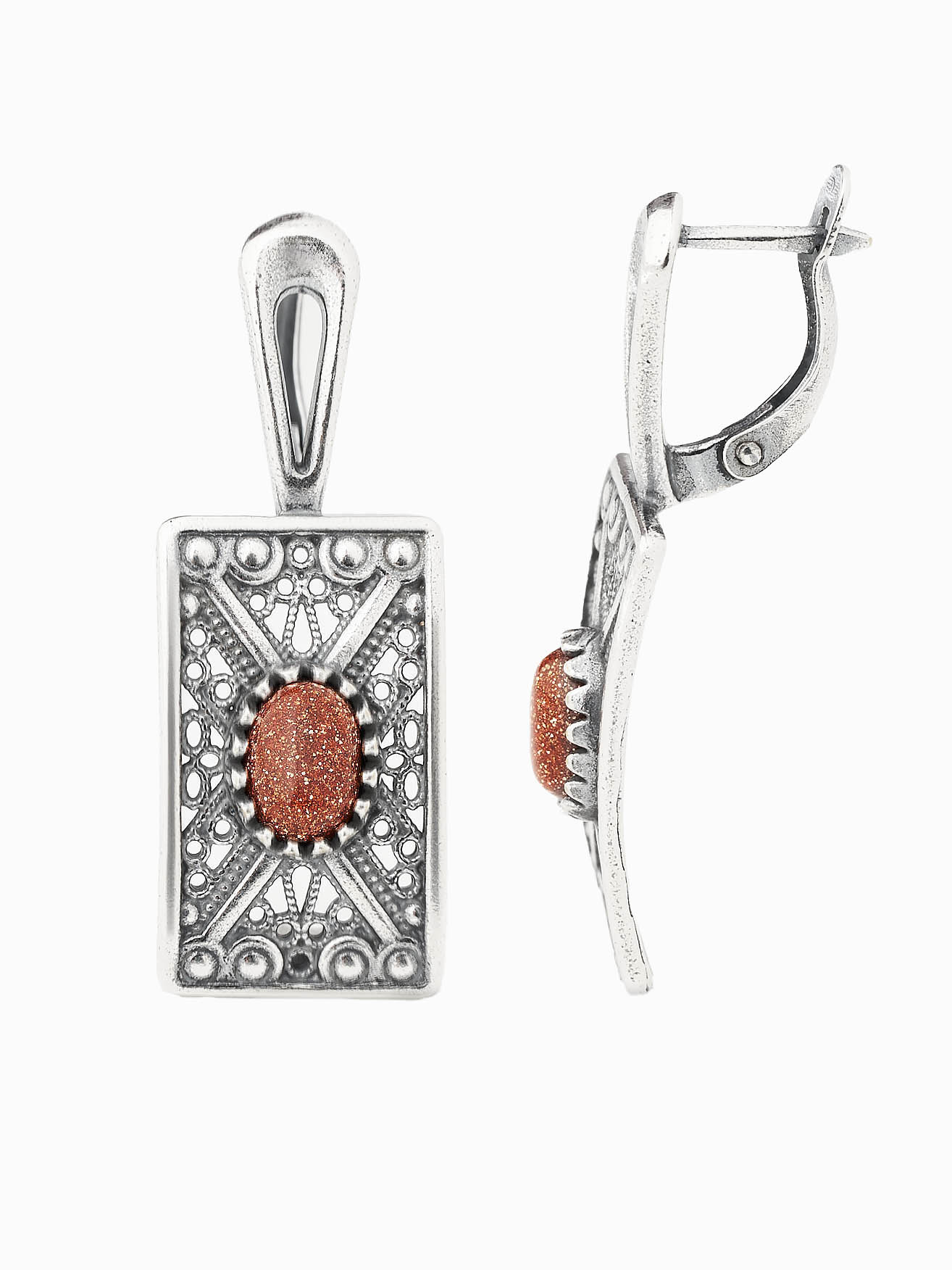 Серьги Shine and Beauty 80878-13-с-авантюринкорич - фото 6