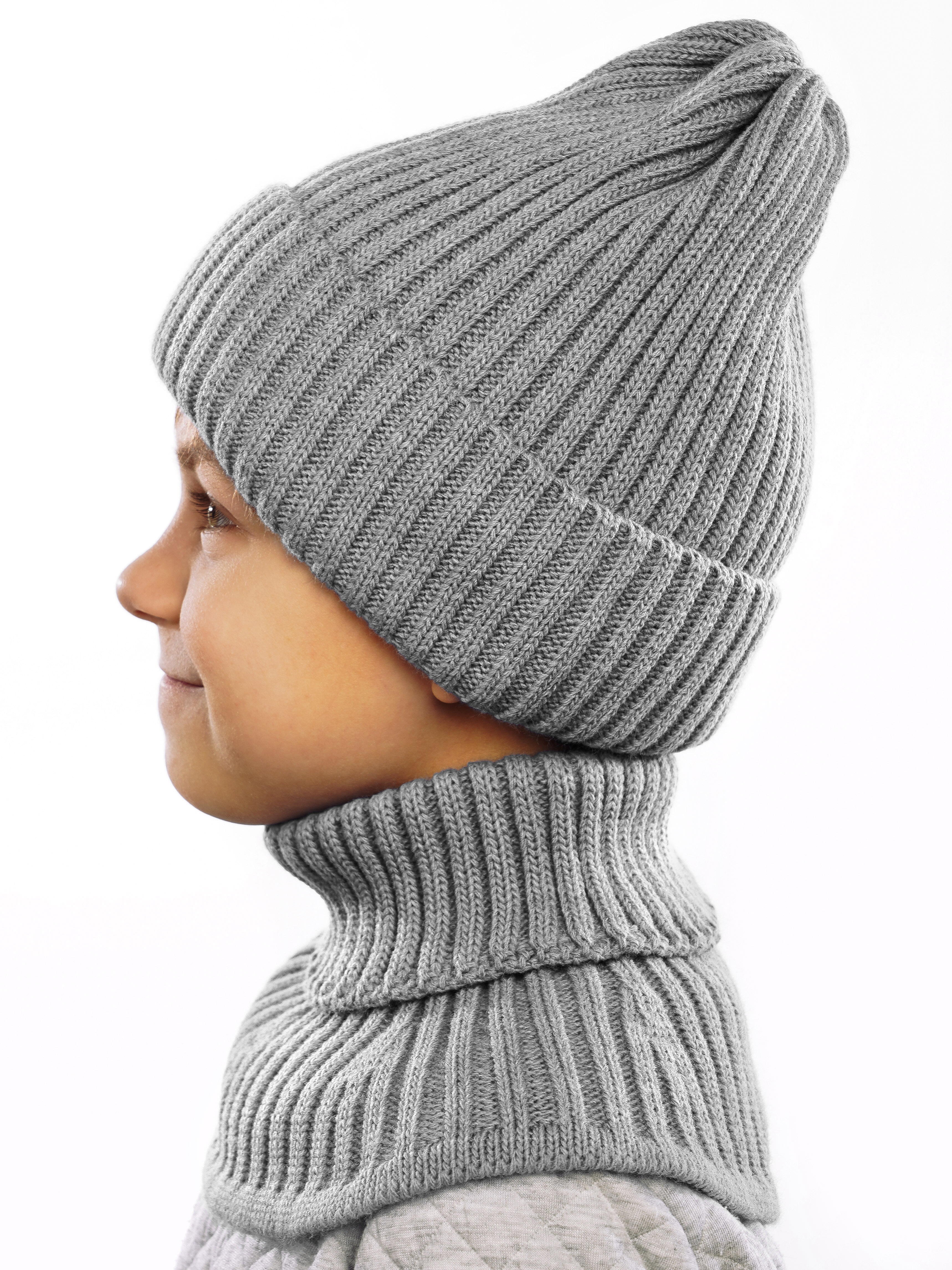 Шапка и снуд ПриКиндер U-W_233979 Цвет: Серый меланж - фото 15