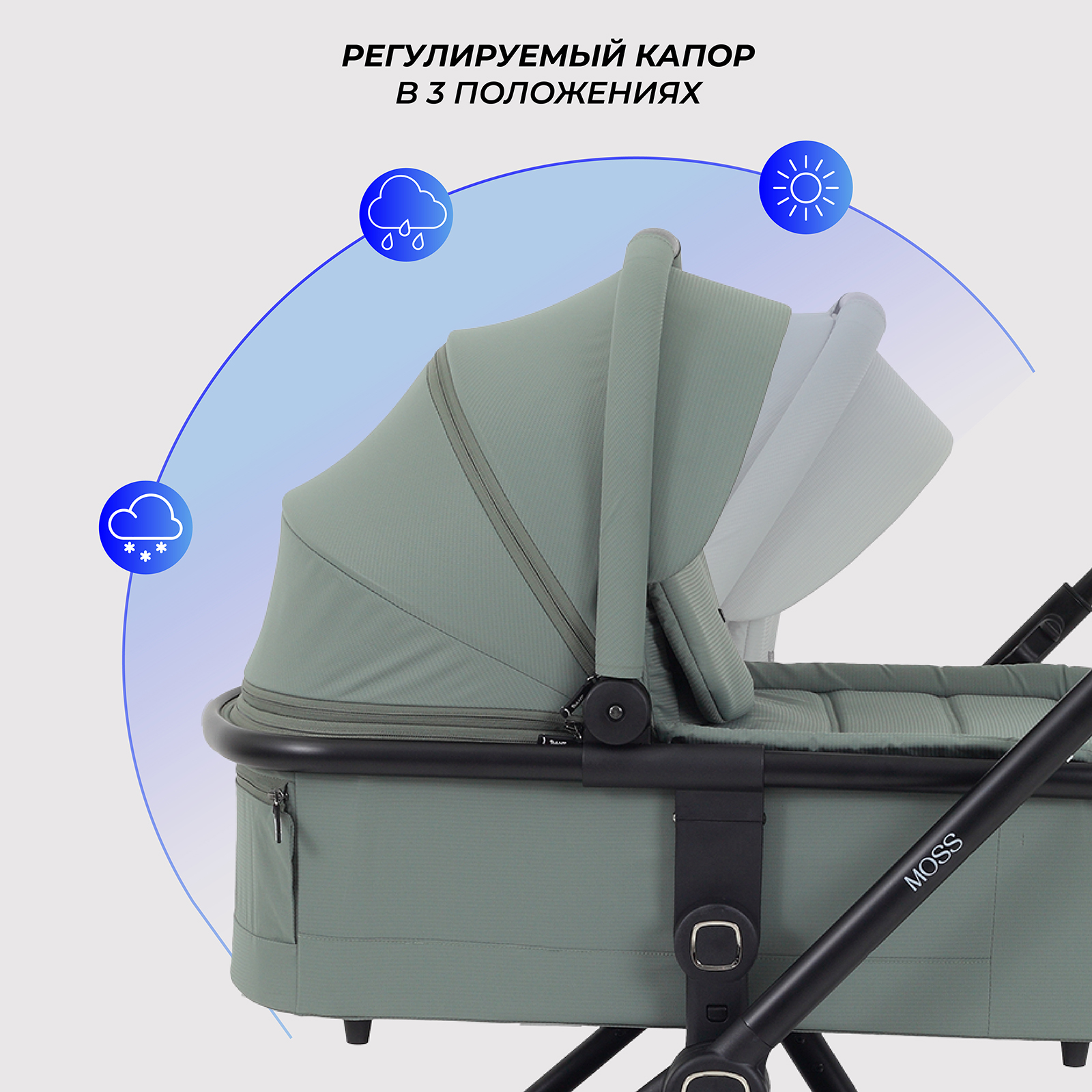 Коляска 2в1 Rant Moss 2 в 1 зеленый - фото 4