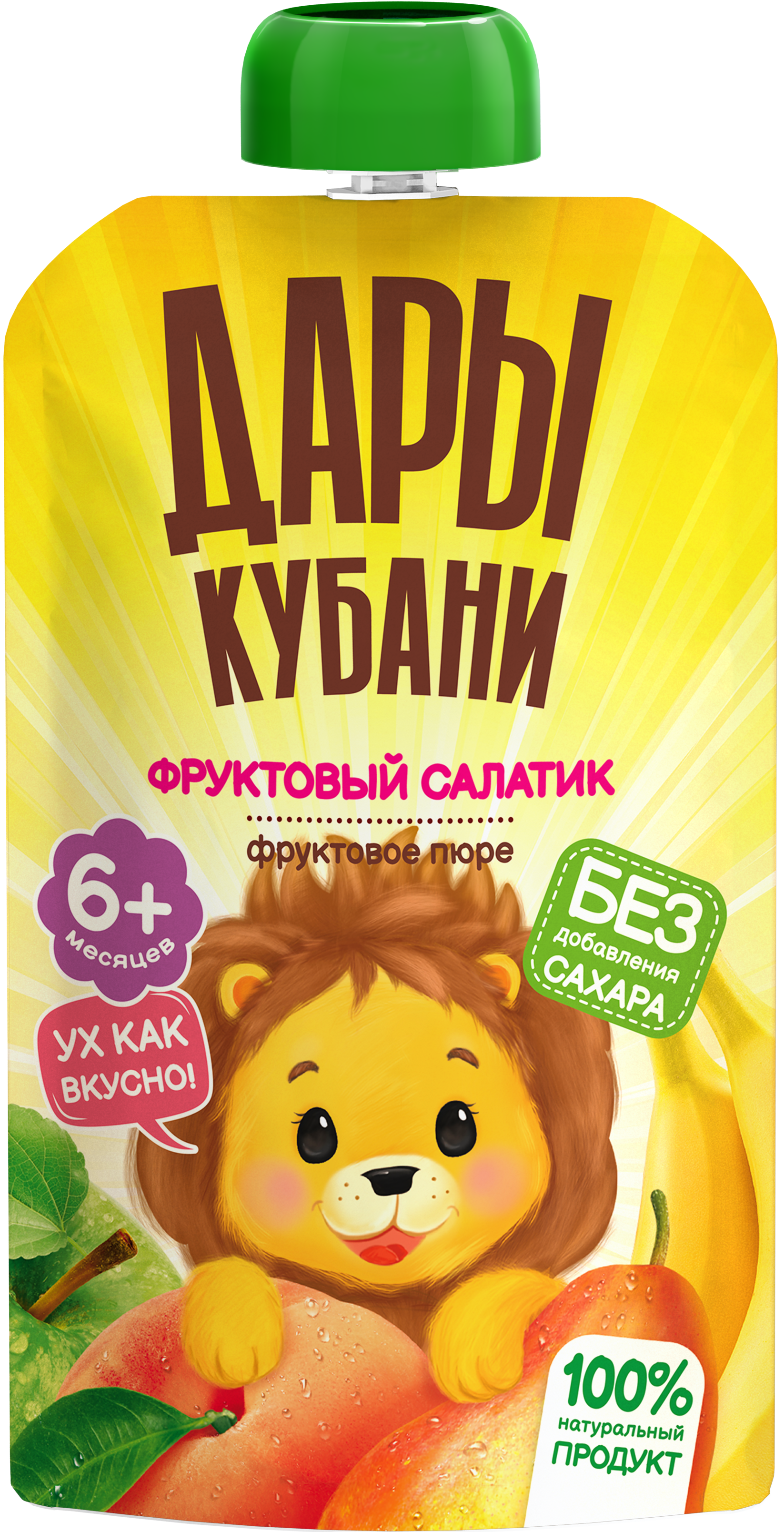 Пюре Дары Кубани Банан Груша Яблоко Персик с 6 мес 90 г 12 упак. - фото 2