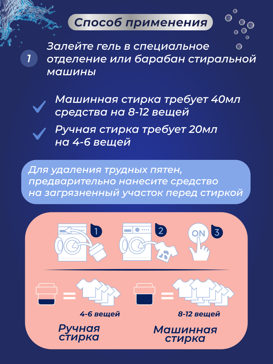 Гель для стирки MARABU Dolomit бесфосфатный Гиацинт 1л - фото 9