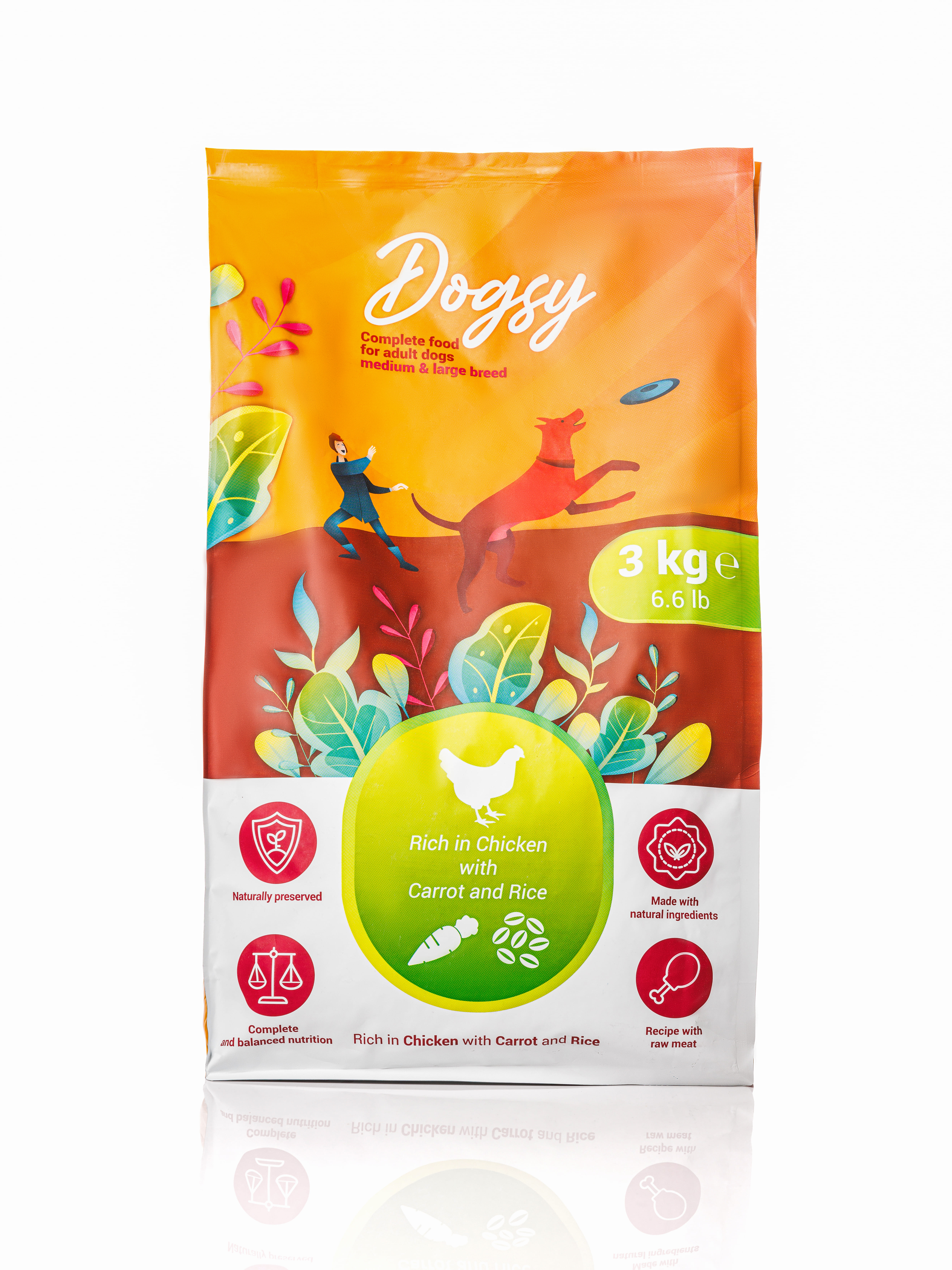 Корм сухой DOGSY с курицей рисом и морковью 3 кг - фото 2
