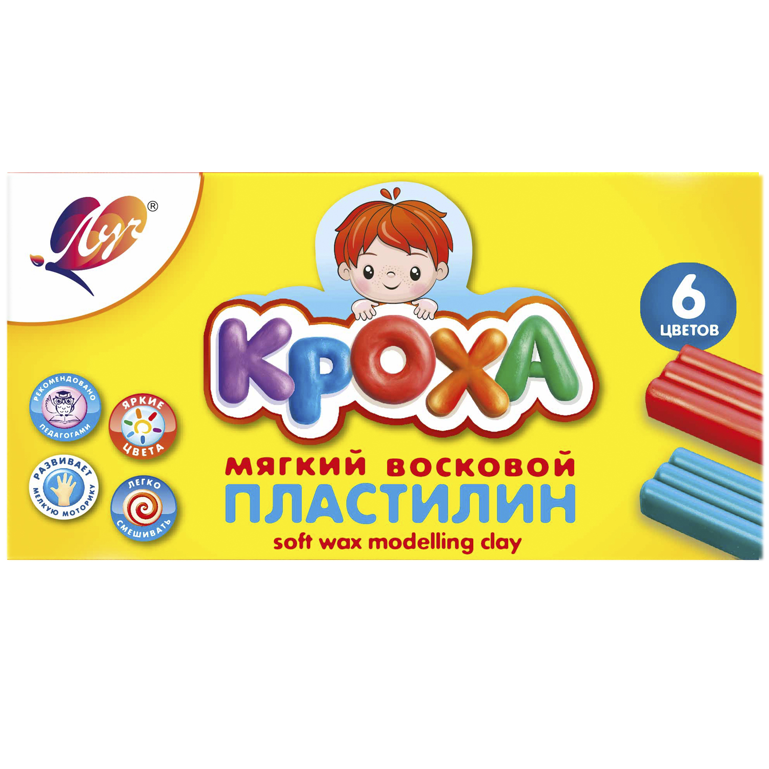 Пластилин Луч 6 цв. - фото 1