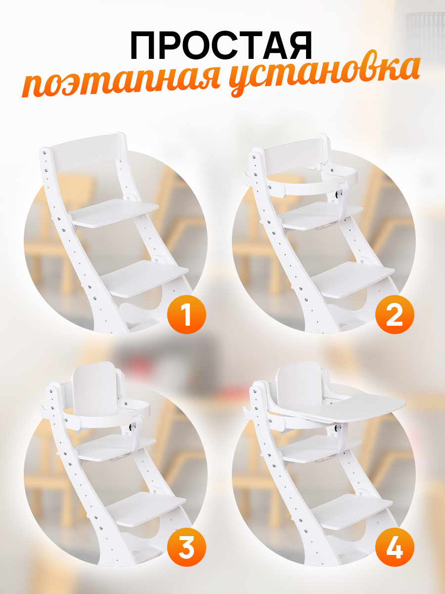 Стульчик для кормления Klikkin белый - фото 3