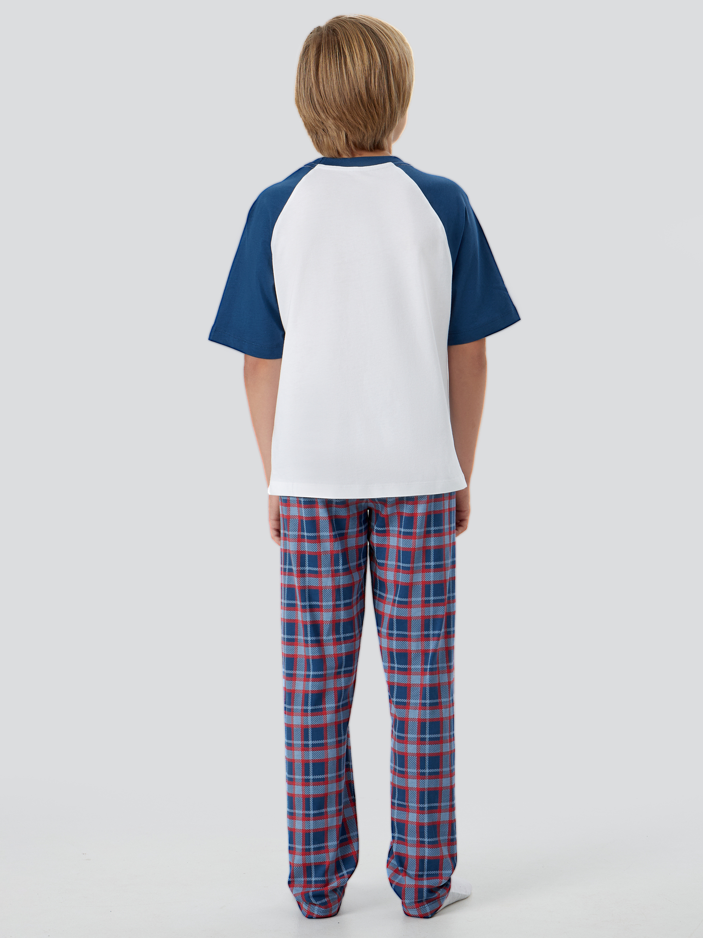 Пижама Mark Formelle (Марк Формэль) 563335/белый +красно -синяя клетка - фото 2