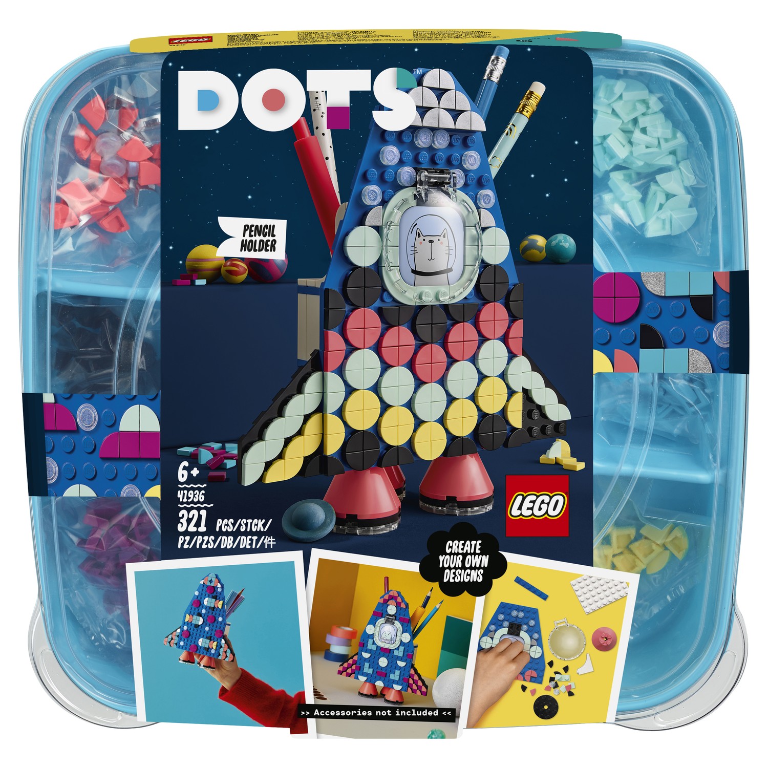 Конструктор LEGO DOTS Подставка для карандашей блочный - фото 2