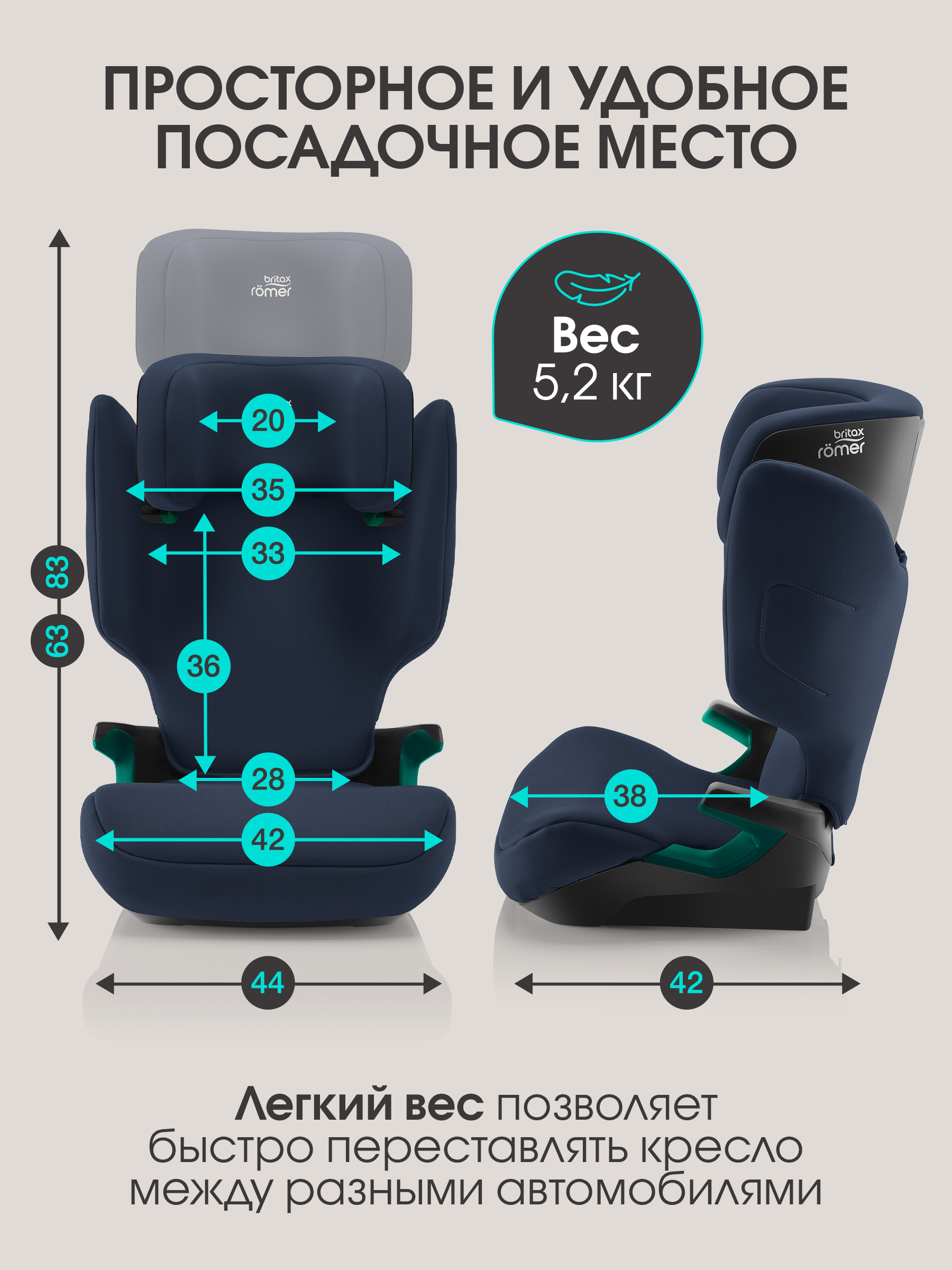 Автокресло Britax Roemer Adventure Plus 2 2/3 (15-36 кг) синий - фото 6