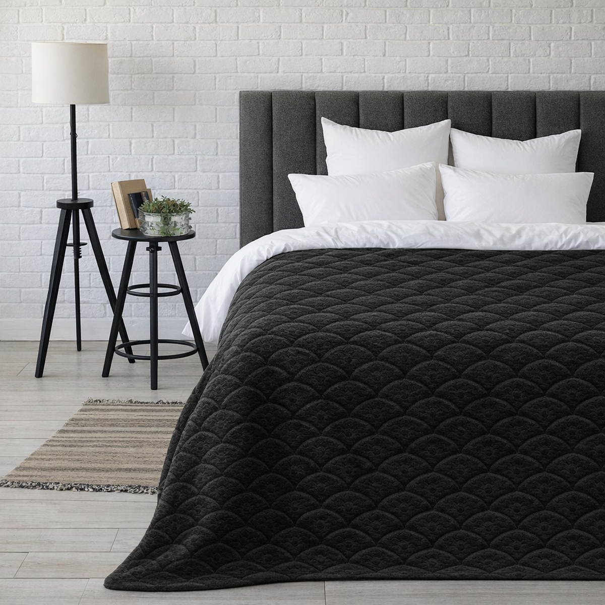 Покрывало BRAVO с тиснением серый 150 x 200 см велсофт - фото 1