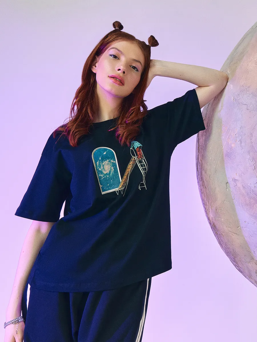 Футболка Mark Formelle (Марк Формэль) 112678/черный +печать13 - фото 3