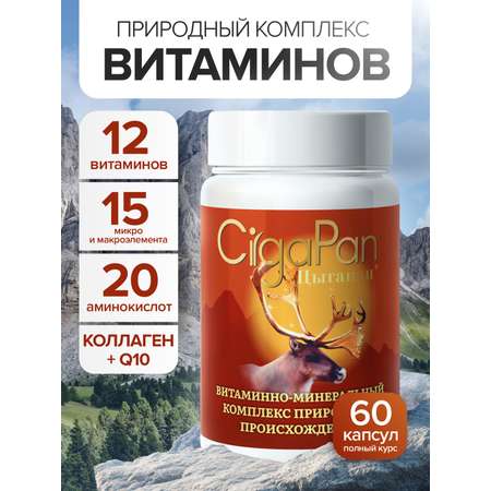 Комплекс витаминов Цыгапан CigaPan Цыгапан мультивитамины для женщин и мужчин, 60 капсул