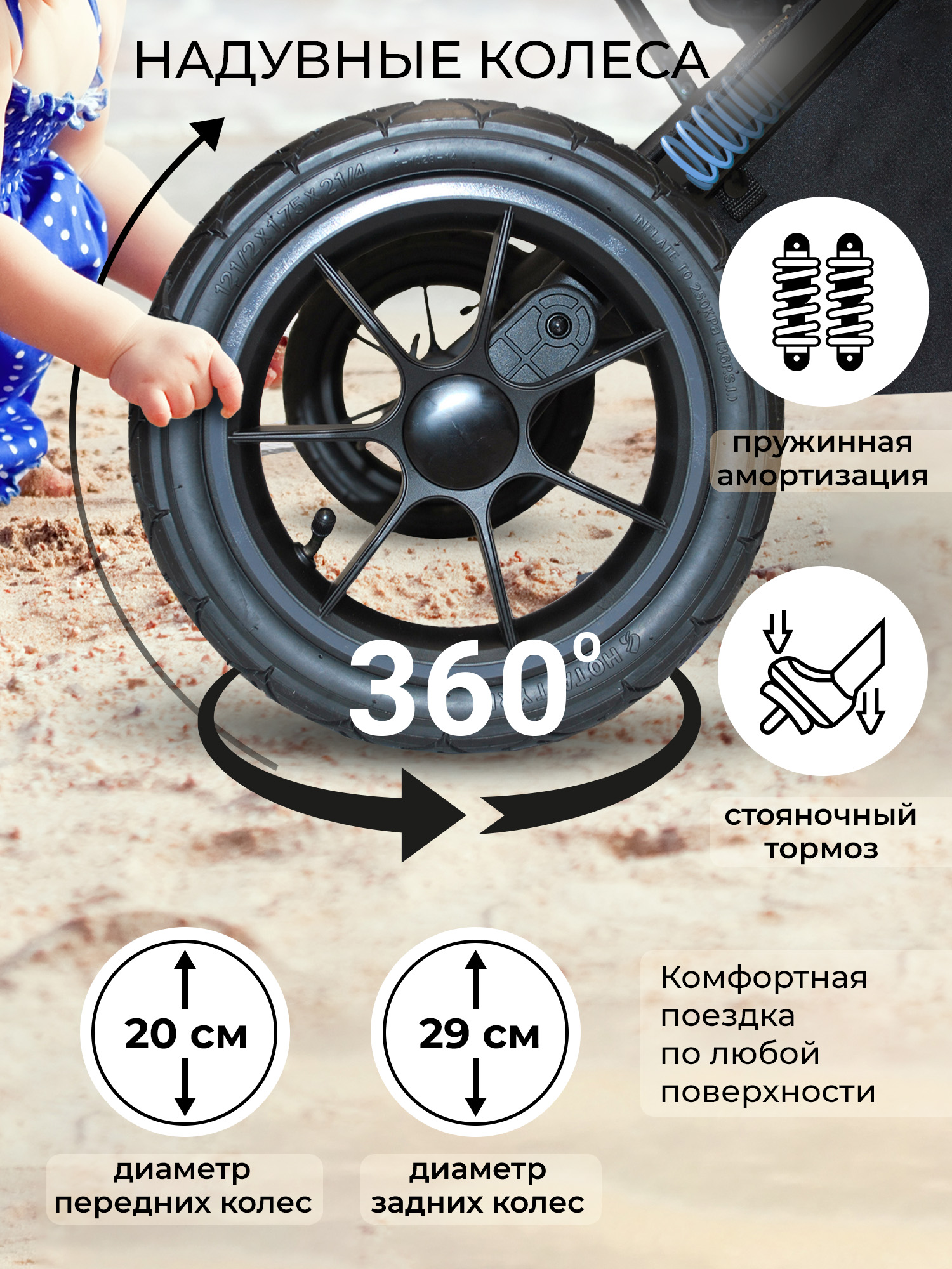 Коляска 2в1 Sweet Baby Ricci Black (Air) черный - фото 10