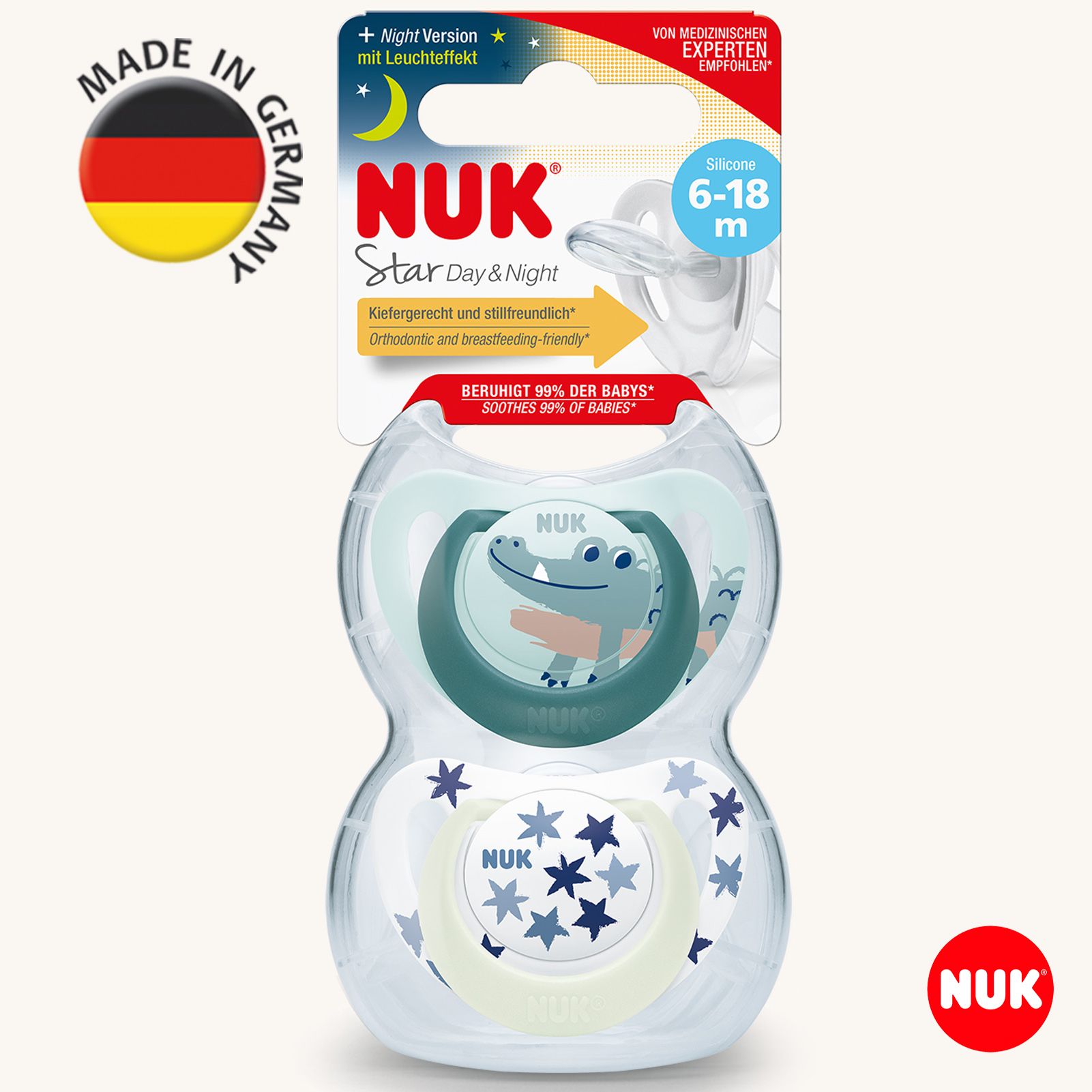 Пустышка Nuk силикон ортодонтическая от 6 мес. 2 шт. - фото 1