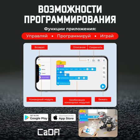 Конструктор CaDa Walking T-Rex блочный