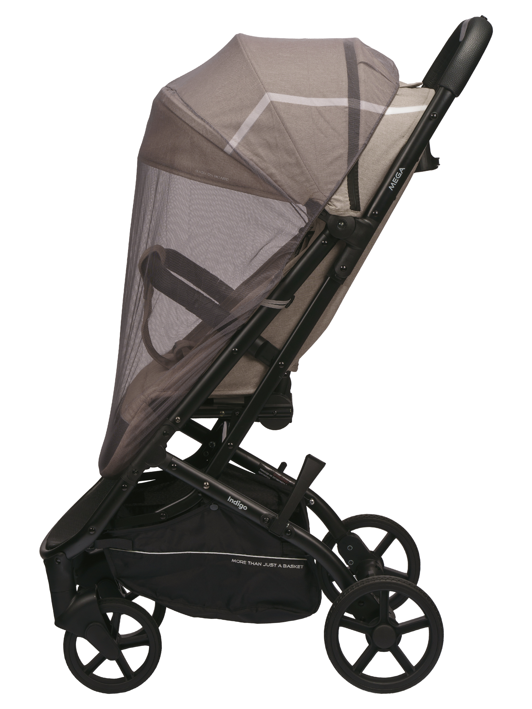 Коляска прогулочная Indigo Mega бежевый - фото 16