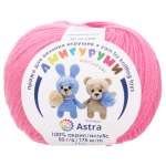 Пряжа для вязания Astra Premium амигуруми акрил для мягких игрушек 50 гр 175 м 054 суперрозовый 6 мотков