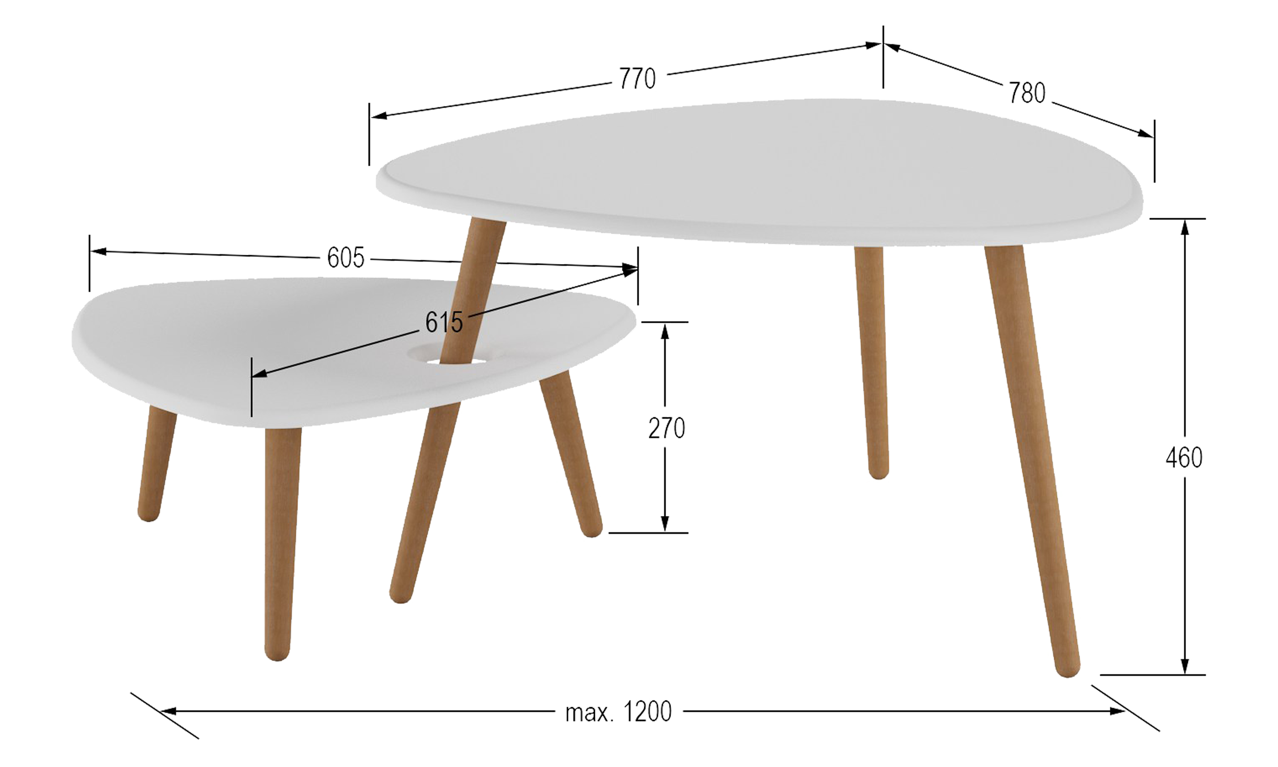Стол журнальный КАЛИФОРНИЯ МЕБЕЛЬ Стилгрей белый - фото 3