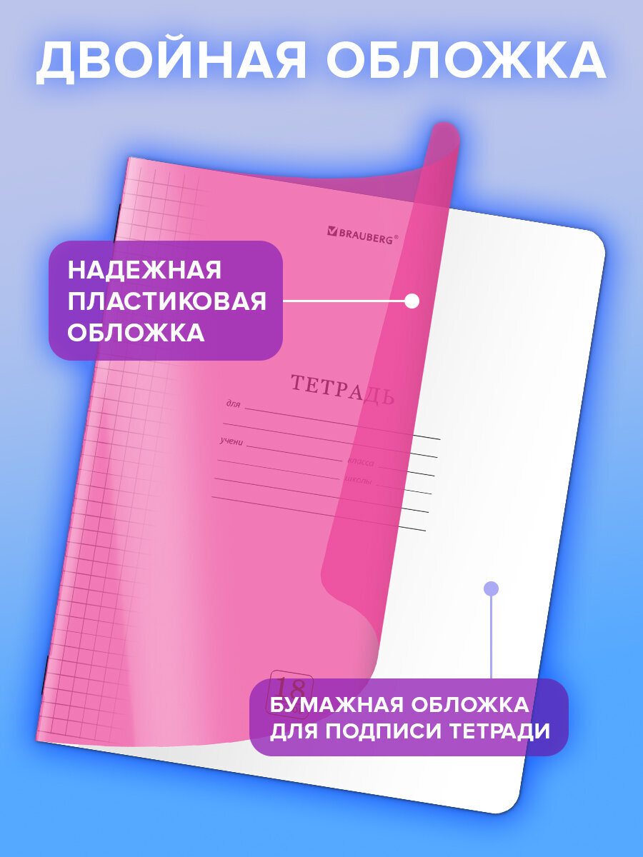 Общая тетрадь Brauberg клетка - фото 2