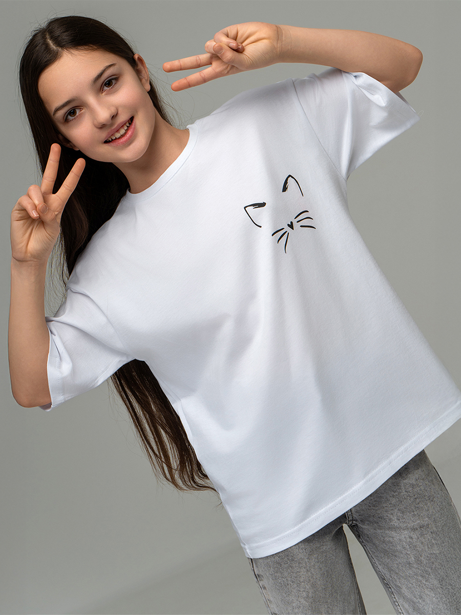Футболка HappyFox HF0178SPPусы.и.уши,белый - фото 10