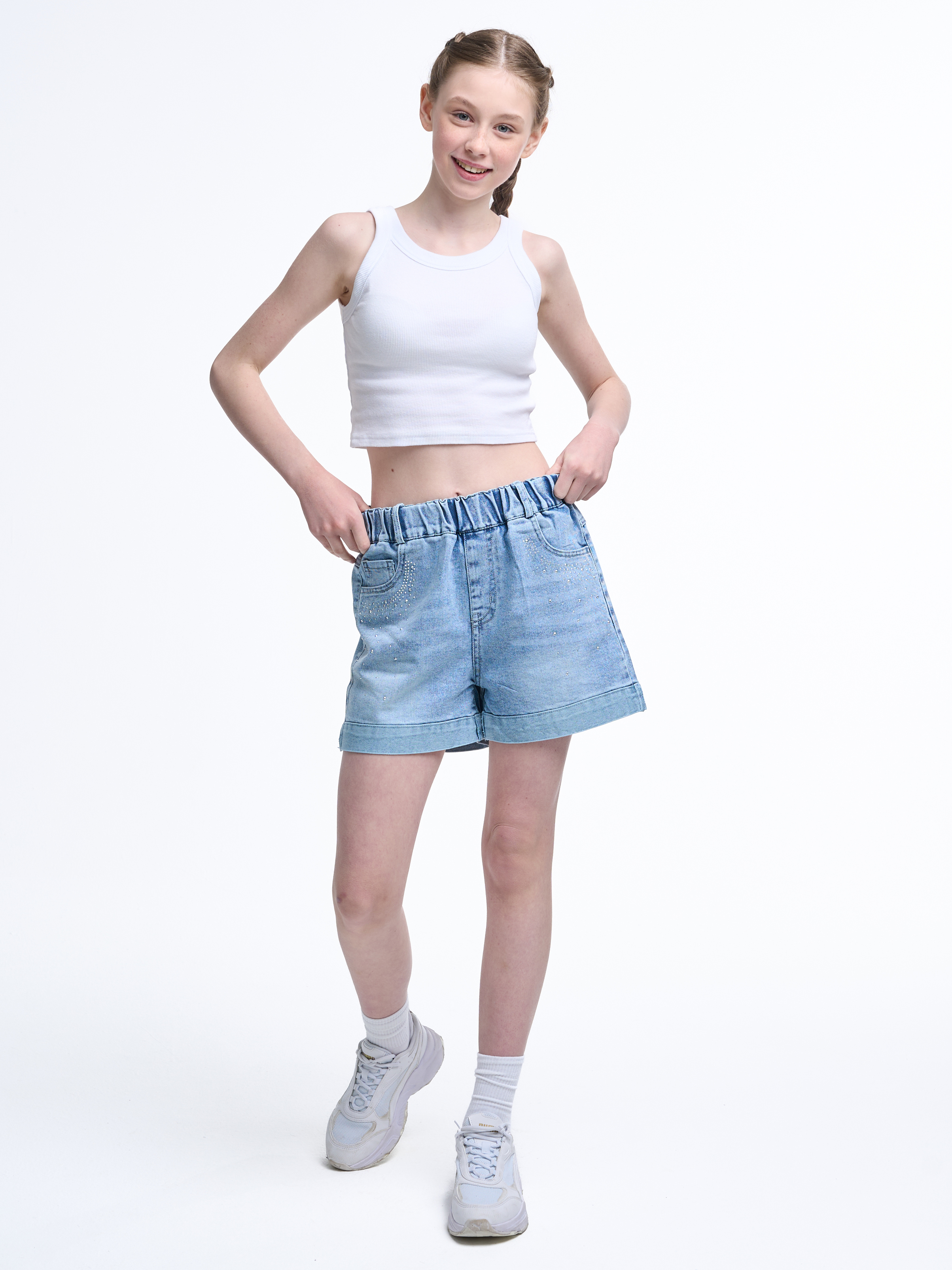 Шорты джинсовые СИНИЙ МИР WDK8205-G39 - фото 4