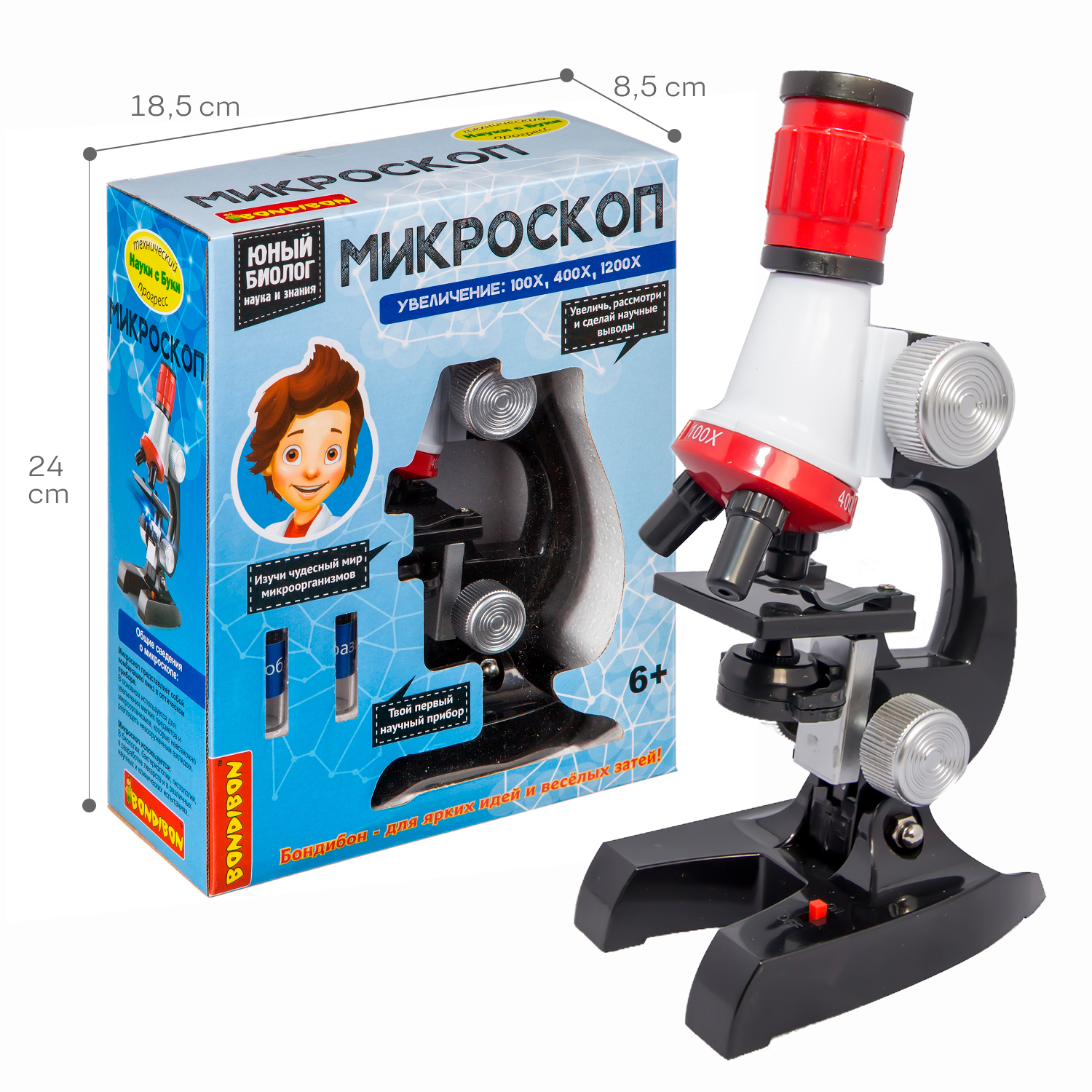 Микроскоп Bondibon 100Х 400Х 1200Х с подсветкой - фото 8