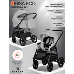 Коляска 2в1 JOVOLA Tessa Eco Te 04 серая кожа