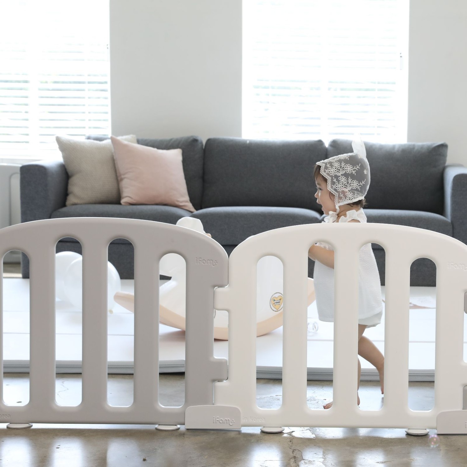 Детский манеж Ifam First Baby Room белый - серый IF-137-1-FBR-WLG10D - фото 8