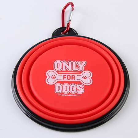 Миска Пушистое счастье силиконовая ONLY FOR DOG 14.2х12.8х2 см 350 мл красная