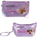 Косметичка LUKKY Love Butterfly с вышивкой и подвижными блёстками 22х 14х 6 см