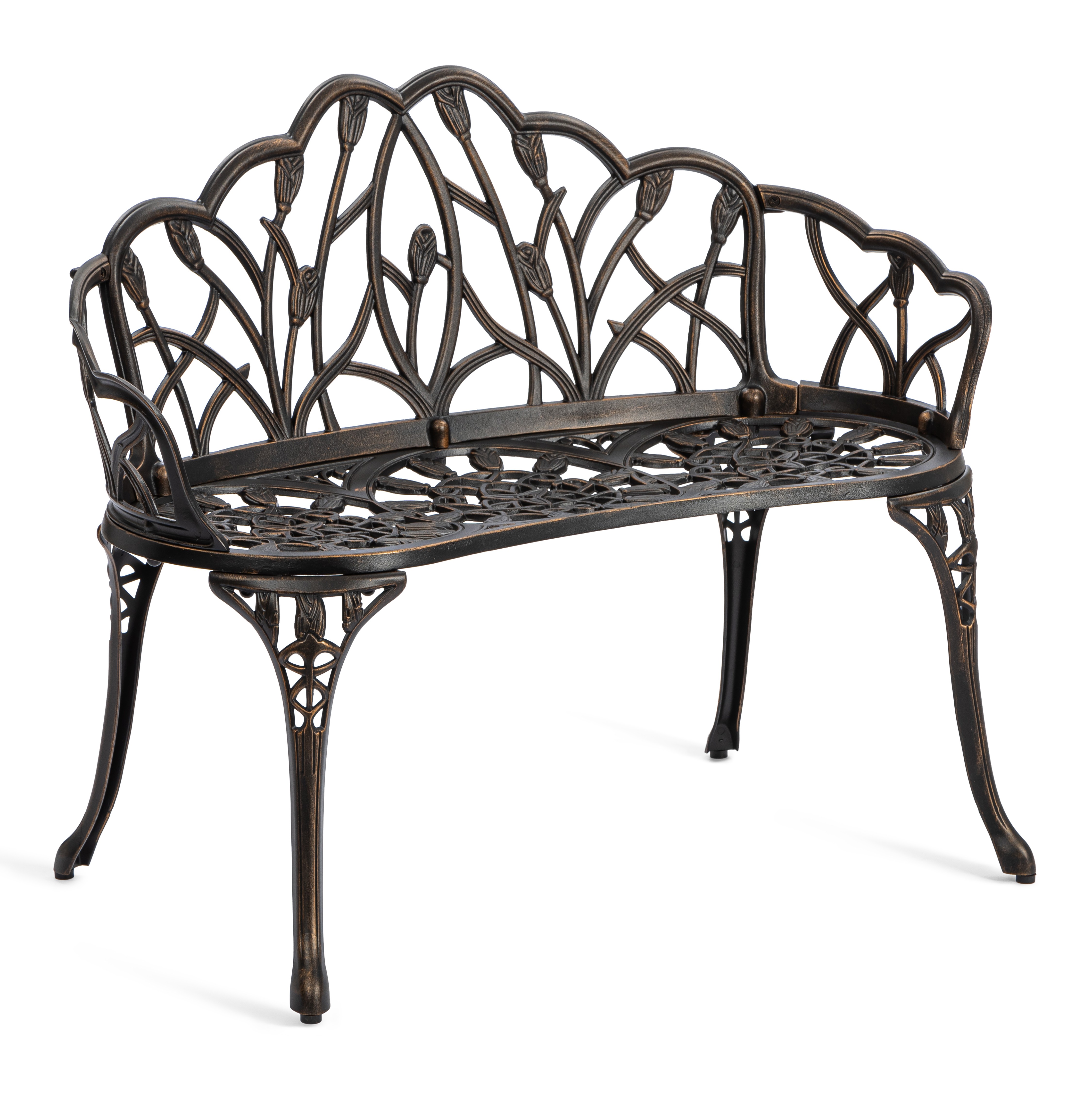 Садовая скамья TETCHAIR Штраус алюминиевый сплав бронзовый - фото 2