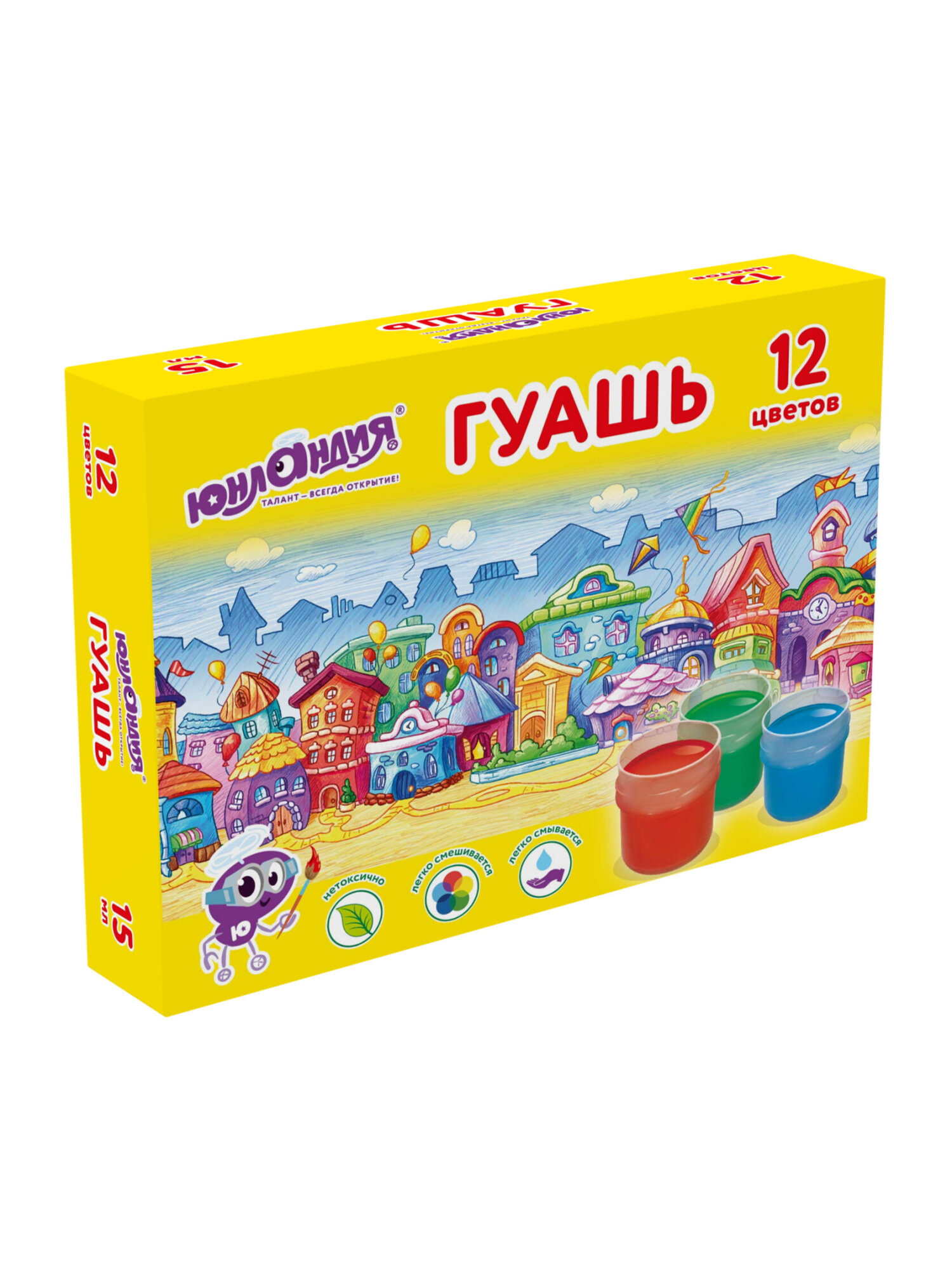 Краски гуашь Юнландия 12 цв. - фото 5