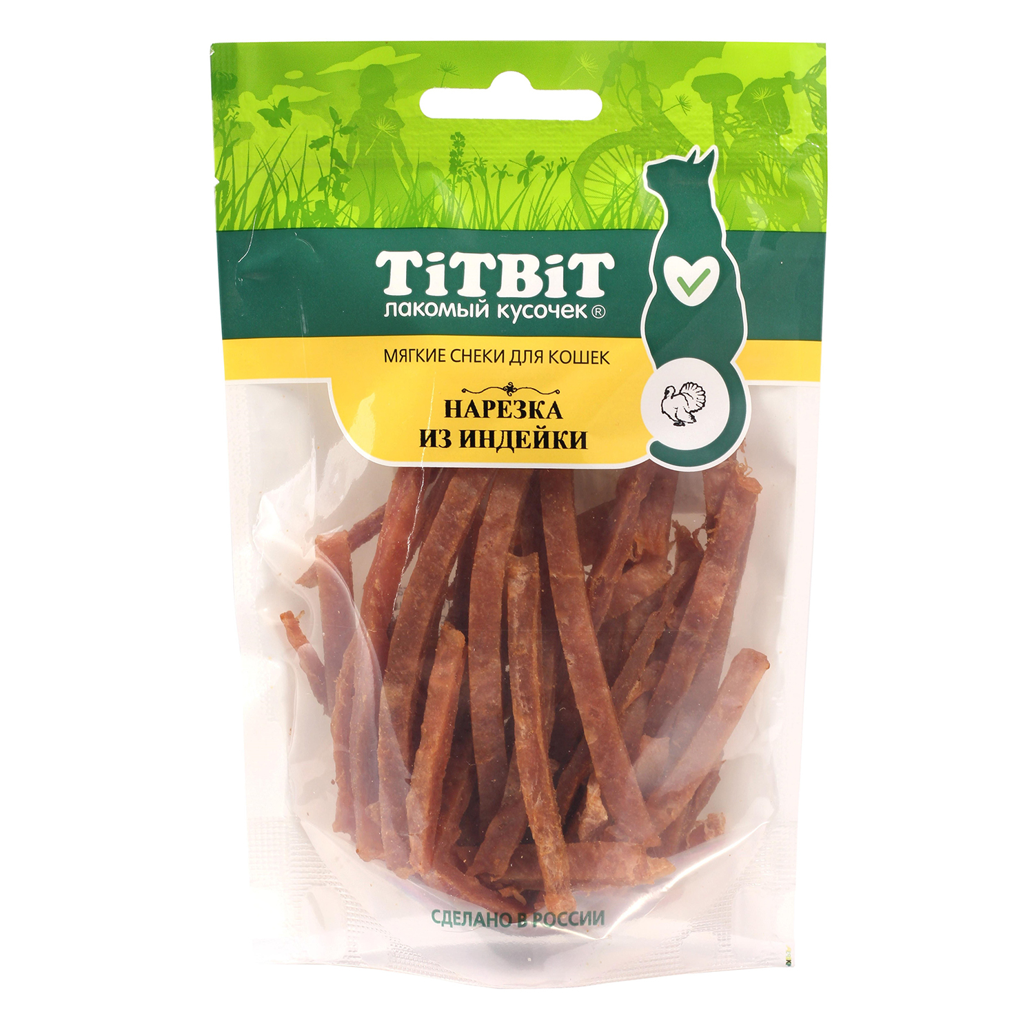 Лакомство для кошек TITBIT 40г нарезка из индейки мясные снеки - фото 1