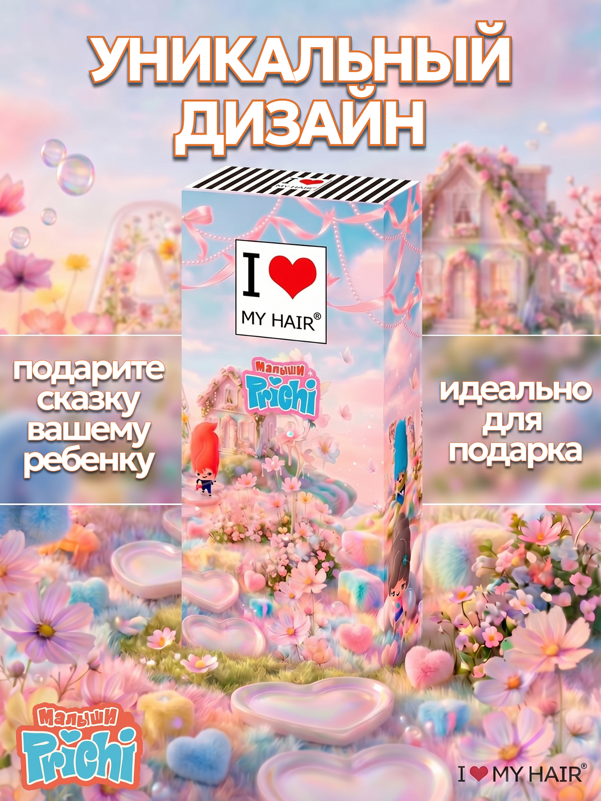 Набор массажная расческа, расческа, щетка I LOVE MY HAIR многоцветный искусственная щетина 2 предм. - фото 2