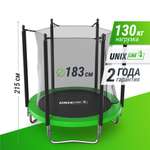 Батут каркасный Simple 6 ft UNIX line Green с внутренней защитной сеткой общий диаметр 183 см до 100 кг