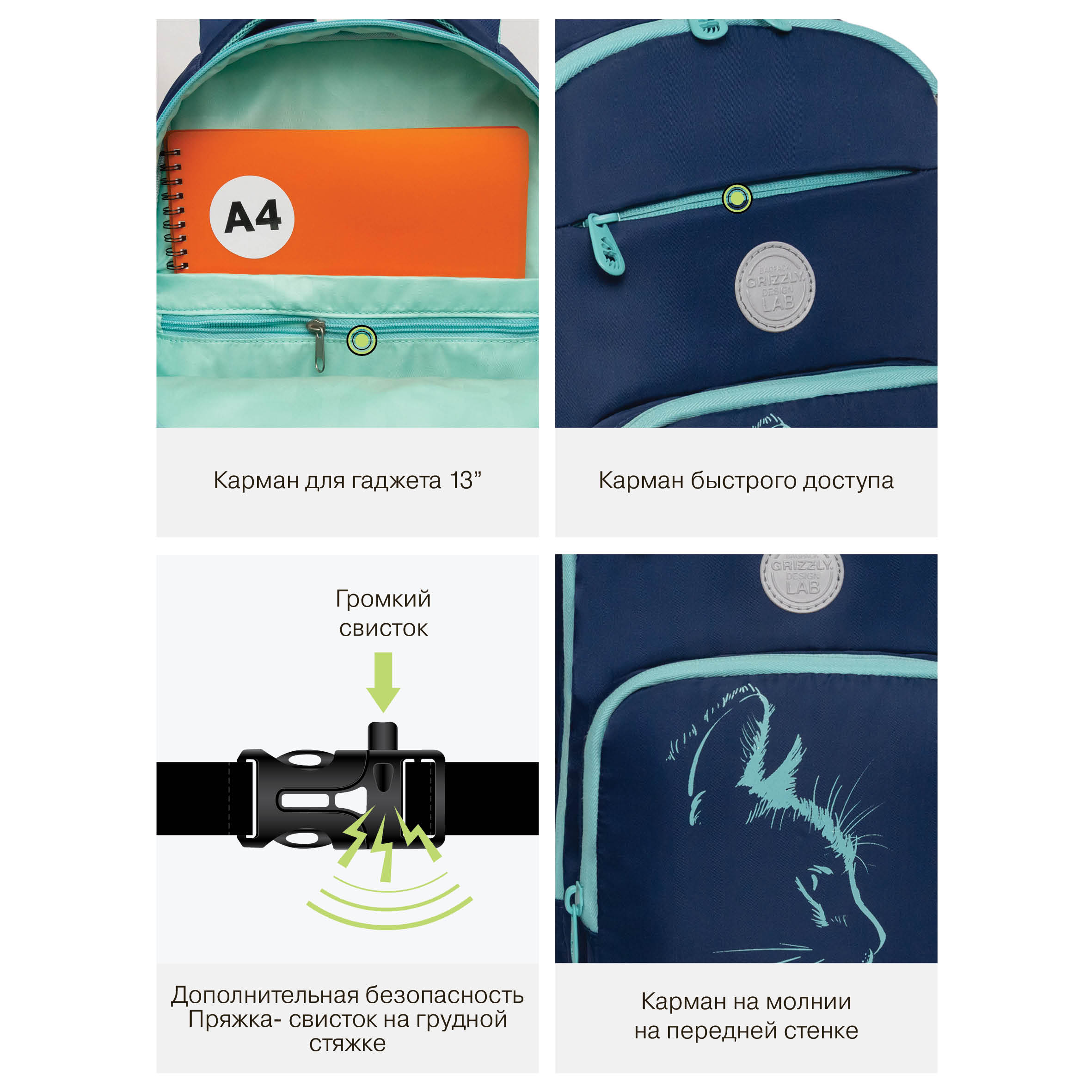 Рюкзак Grizzly для девочки - фото 10