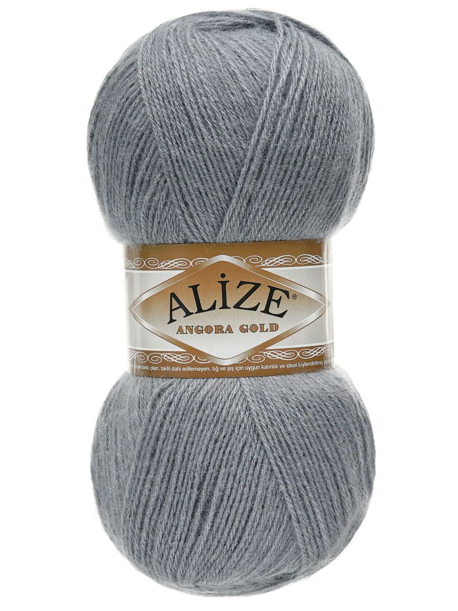 Пряжа Alize для шарфов кардиганов Angora Gold 100 гр 550 м 5 мотков 87 серый - фото 4