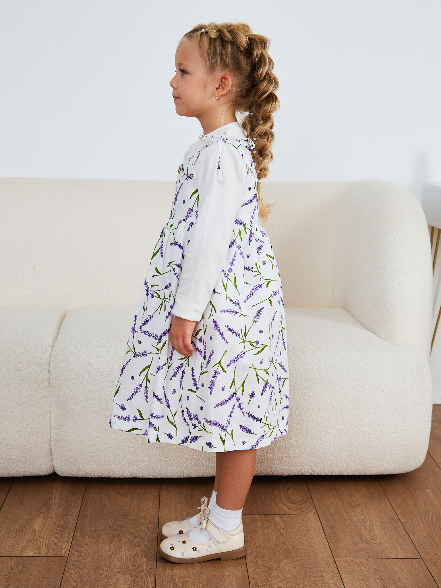 Сарафан MOUN сарафан_девочки_лаванда.бел - фото 4