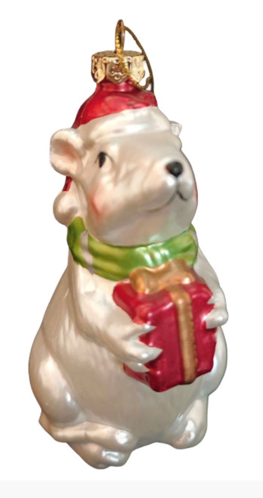 Ёлочное украшение Магия праздника Крыса с подарком 12 см - фото 1