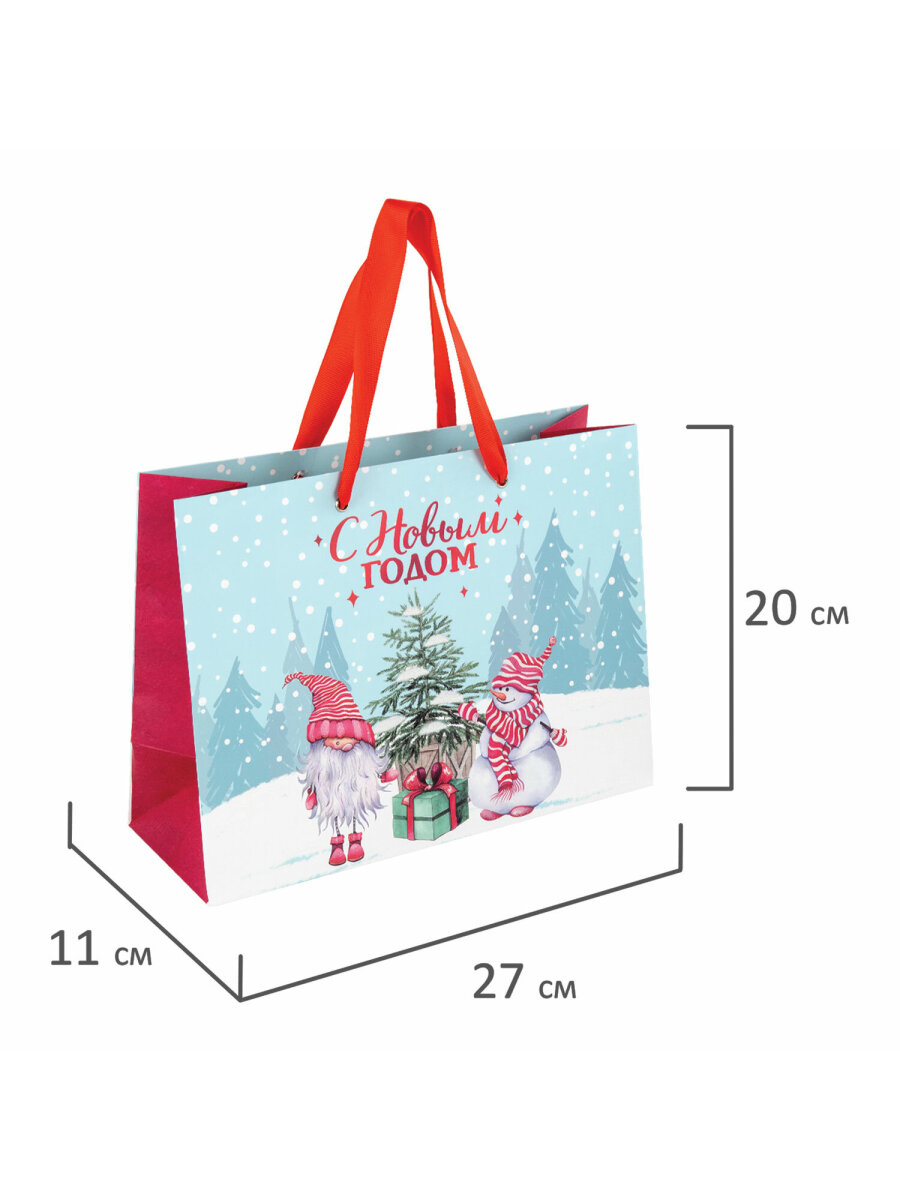 Пакет новогодний подарочный Золотая сказка набор 4 штуки Artpaper Wide 1 - фото 10