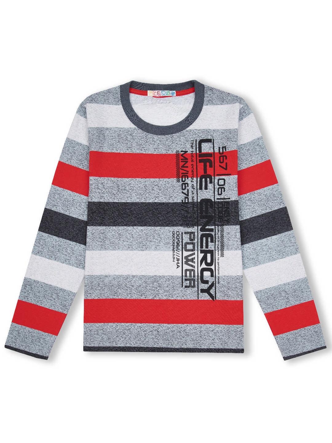 Лонгслив ME WE JB222-J101-801_Красный/Серый - фото 1